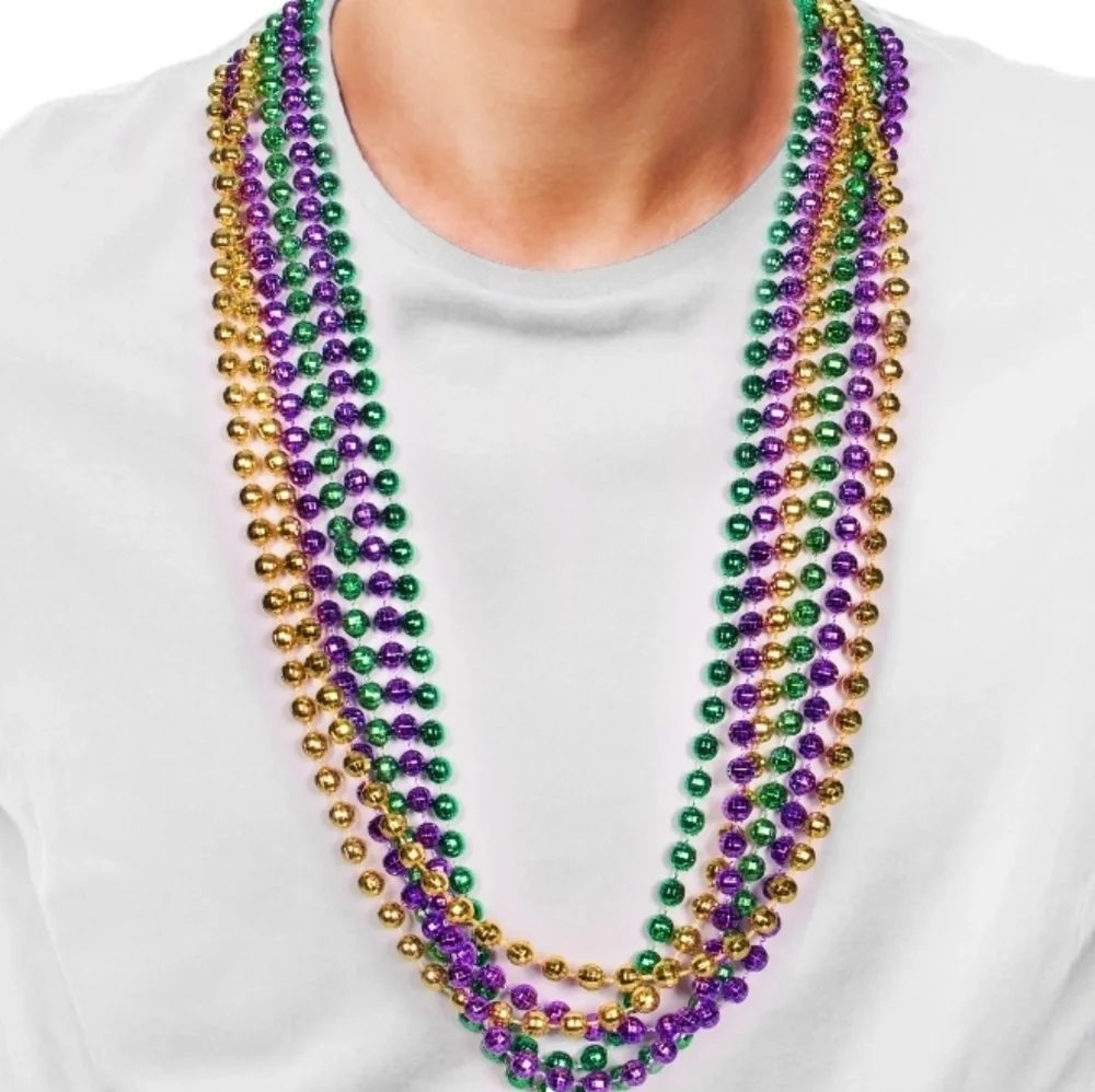17 Assorted Multicolor Mardi Gras Beads